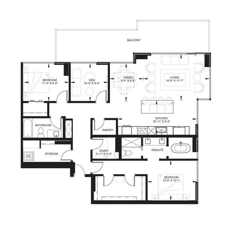 First and Park Condos by Graywood |Suite PH1 Floorplan 2 bed & 2 bath