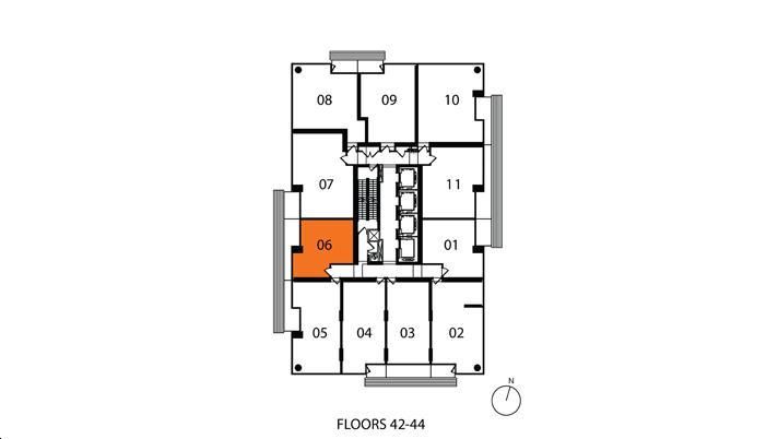 Five Condos at 5 St. Joseph TOWERSUITES 1 Key Plan