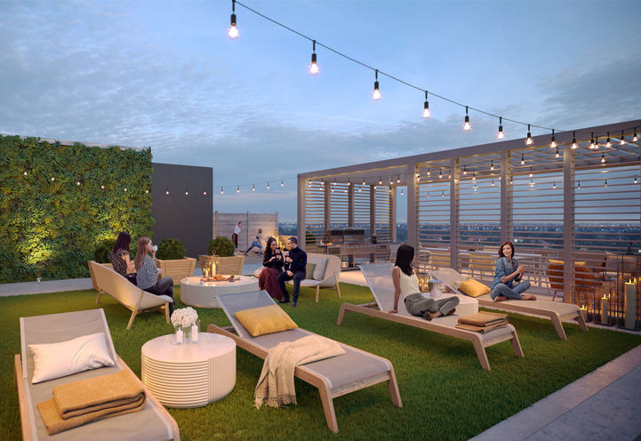 Flex Condos Lounge Area on Rooftop Terrace