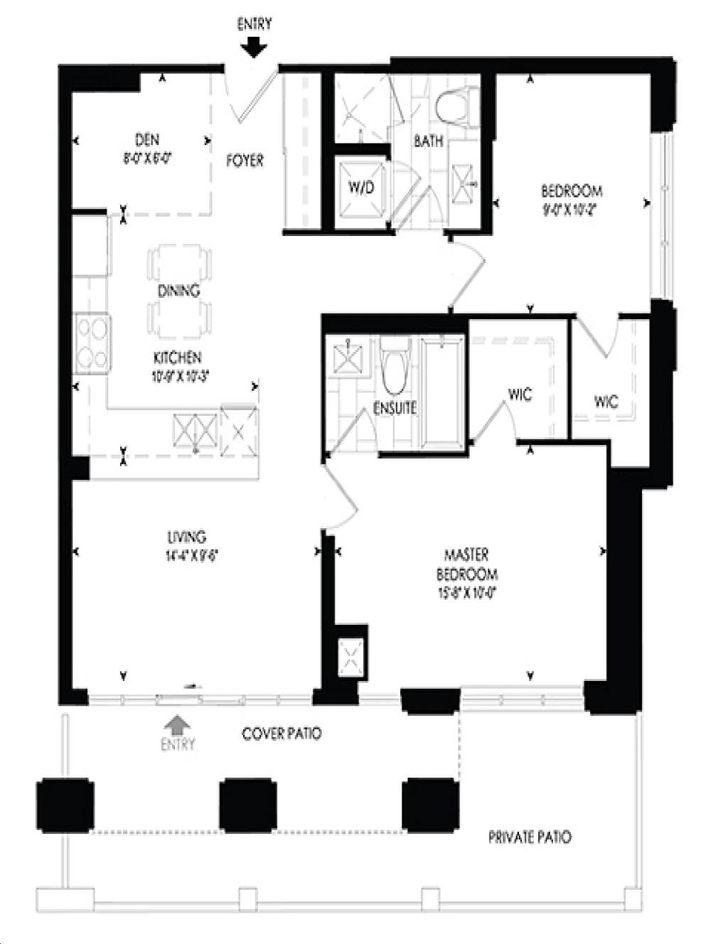 Fontana Condominiums by H&W |939 Floorplan 2 bed & 2 bath