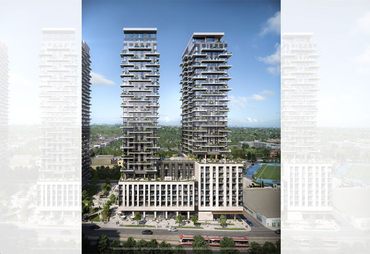 Foret Condos Exterior View of Towers and Podium