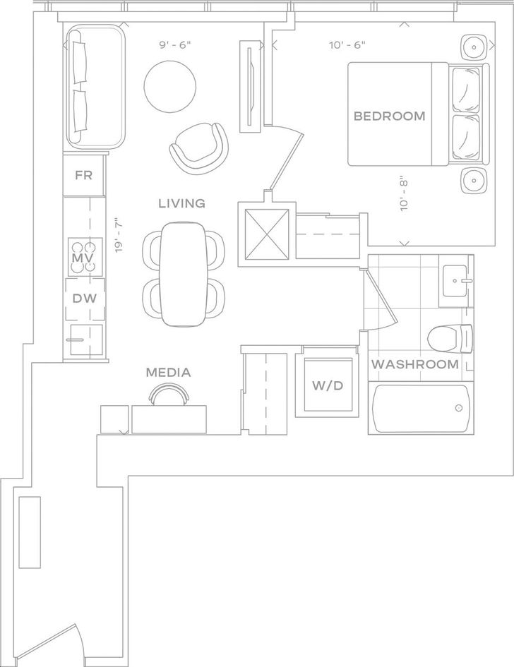 Forma Condos by Great-Gulf |578 Floorplan 1 bed & 1 bath