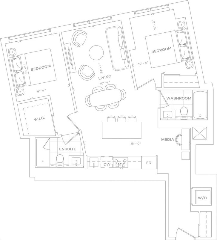 Forma Condos by Great-Gulf |979 Floorplan 2 bed & 2 bath