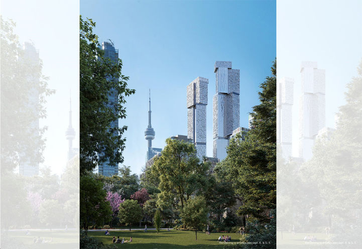 Forma Condos View of Towers and CN Tower From the Park