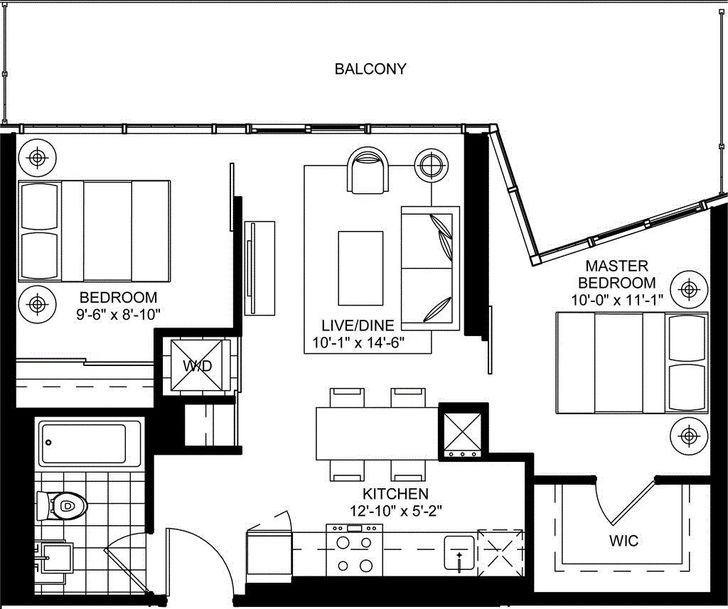 Garrison Point Condos by Cityzen |SUITE GG Floorplan 2 bed & 1 bath