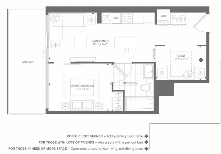 Gloucester on Yonge Condos by Concord-Adex |Snowflake Floorplan 1 bed ...