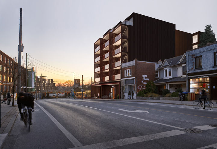 Grain Mass Timber Lofts Exterior View of Building Front From Street