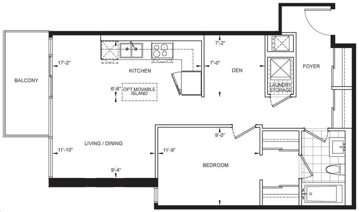 Grand Palace Condos by Guizzetti |B Suite 52 Floorplan 1 bed & 1 bath