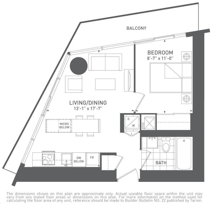 Harbour Plaza Residences by Menkes Anchor Floorplan 1 bed