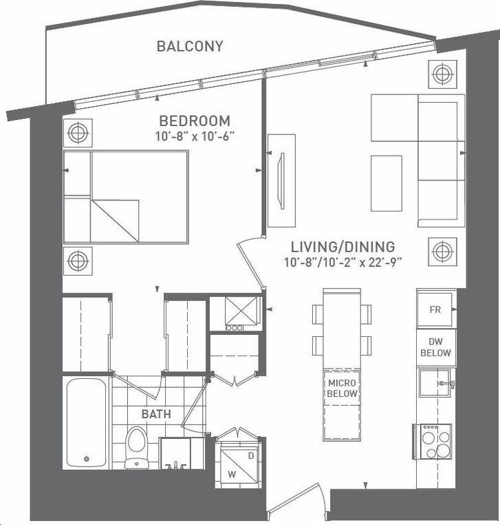 Harbour Plaza Residences by Menkes Aqua A Floorplan 1 bed