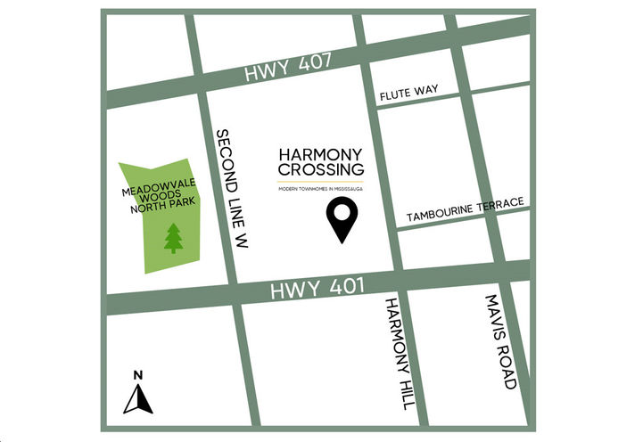 Harmony Crossing Towns Map View of Project Location