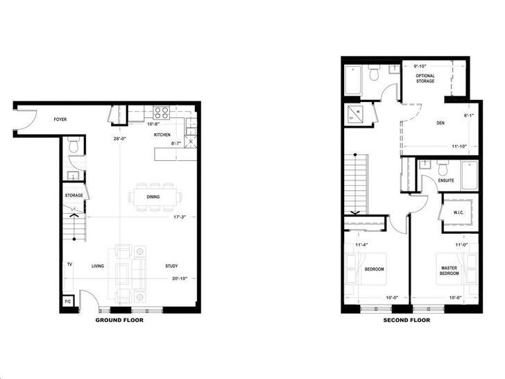 Haven on the Bluffs by VHL |TH8 Floorplan 2 bed & 3 bath