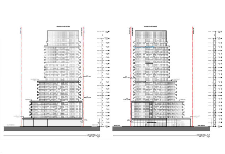 Hickory Tree Tower Elevational Drawings - Former Design
