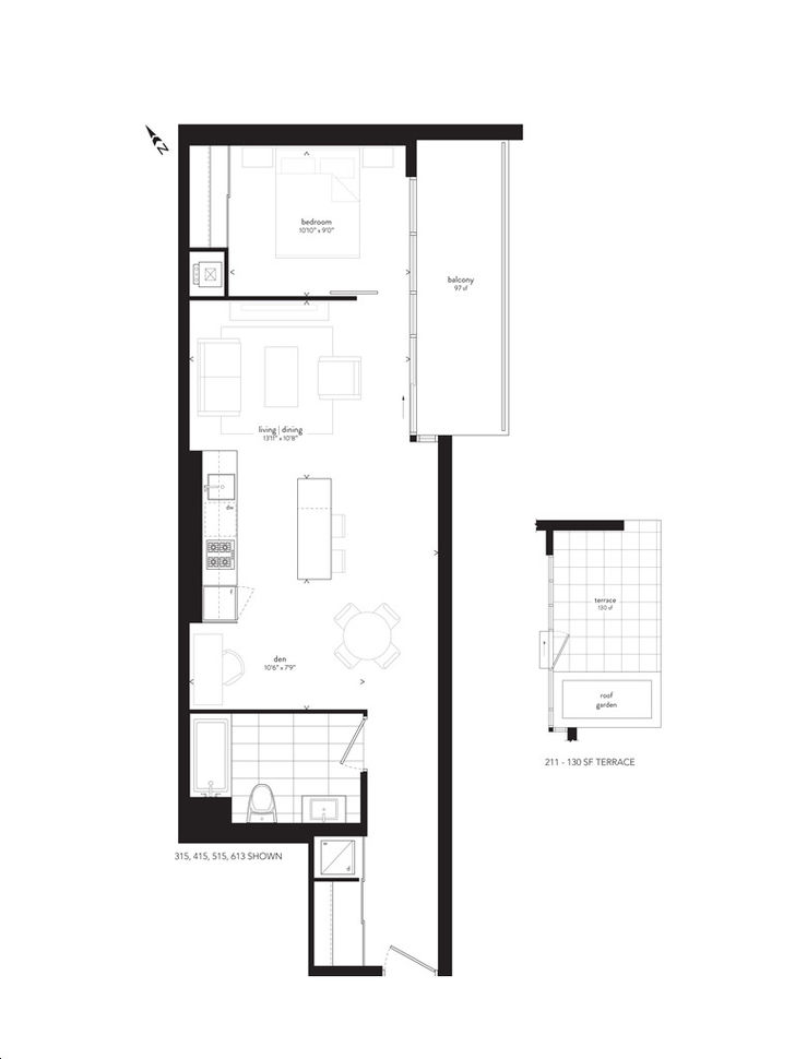 Howard Park 2 Condos by Triumph |1B+D Floorplan 1 bed & 1 bath