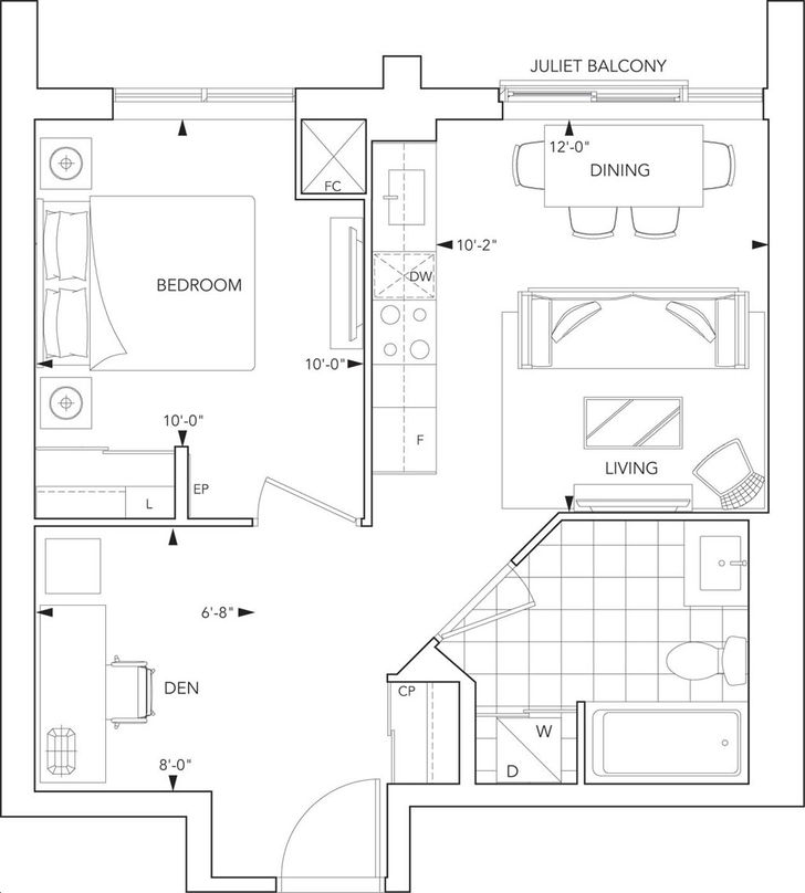 Islington Terrace Condos by Tridel |1B+D Floorplan 1 bed & 1 bath