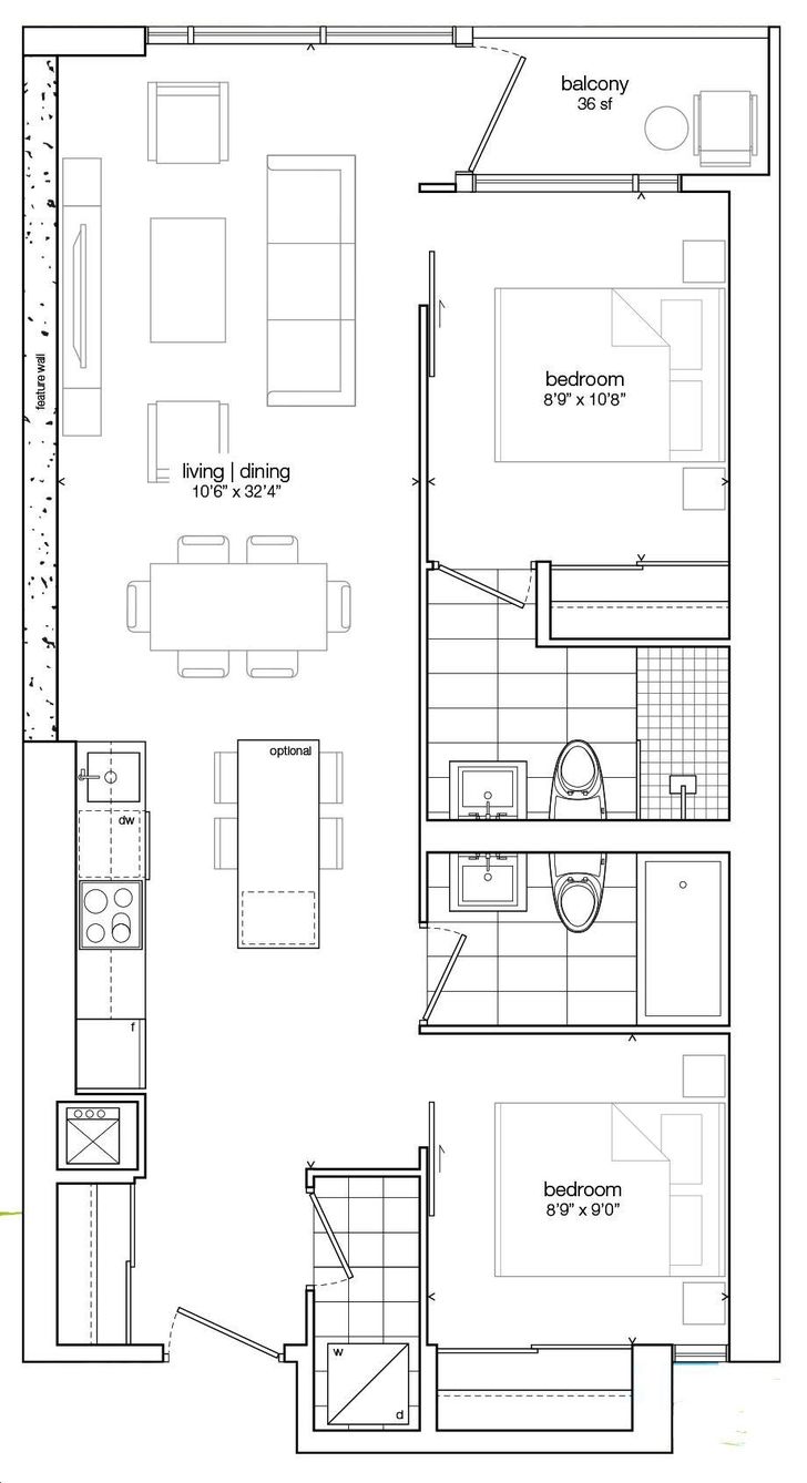 Ivy Condos by Dream-Development |Spearpoint Floorplan 2 bed & 2 bath