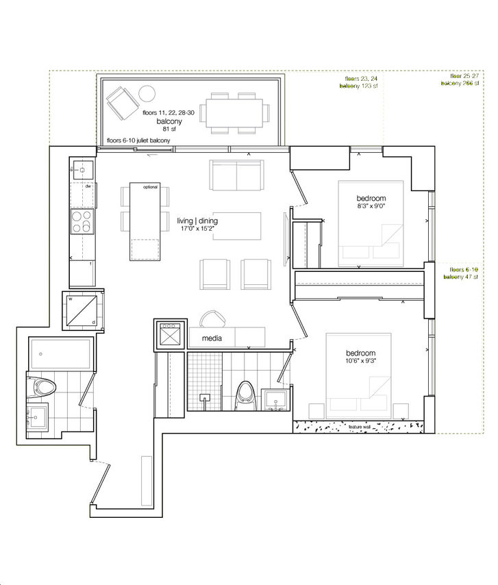 Ivy Condos by Dream-Development |Starling Floorplan 2 bed & 2 bath