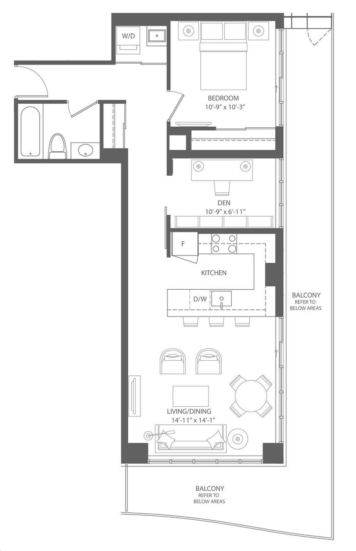 Jade Waterfront Condos by Phantom |ruby Floorplan 1 bed & 1 bath