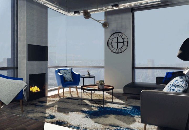 Jamesville Loft- Model Living Room Suite Interior