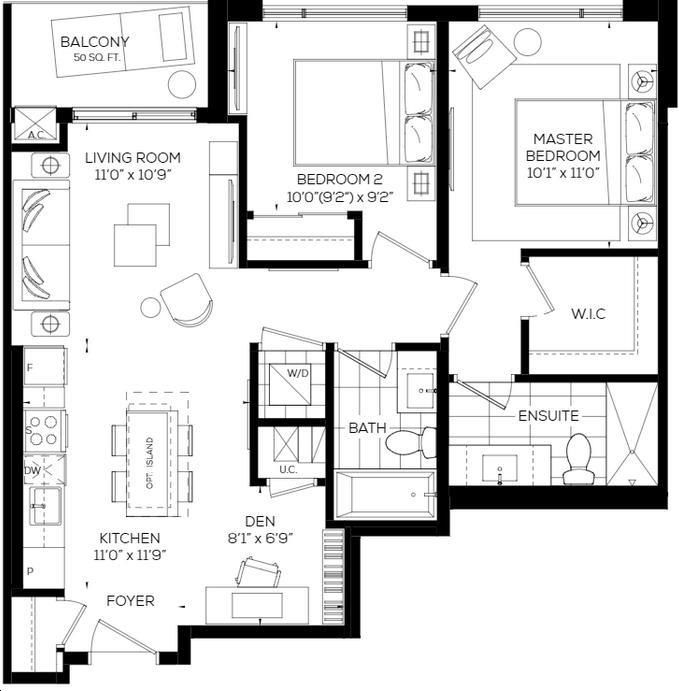 Jazz Condos by Branthaven |King Cole Floorplan 2 bed & 2 bath