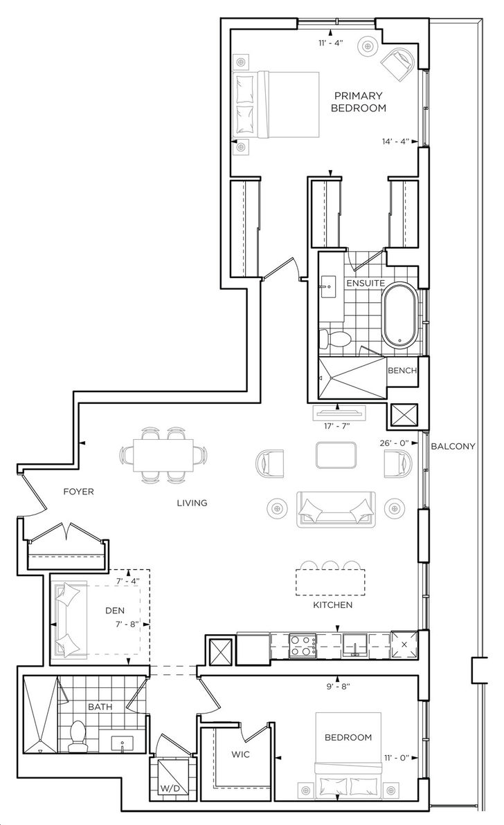 Joy Station Condos by Liberty |2D+D *Penthouse* Floorplan 2 bed & 2 bath