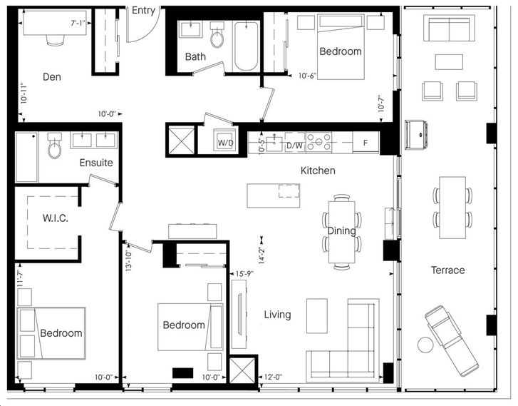 Junction House Condos By Globizen 3d E Floorplan 3 Bed 2 Bath
