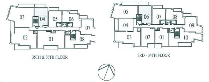 Key West Condos 1E+M Key Plan