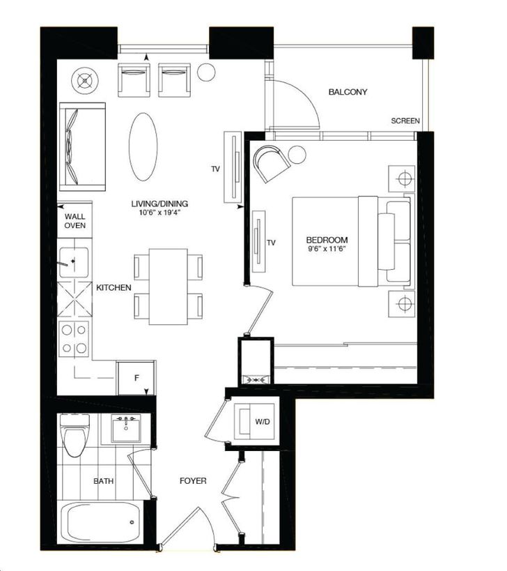 King Blue Condos by GreenlandGroup Loft E Floorplan 1