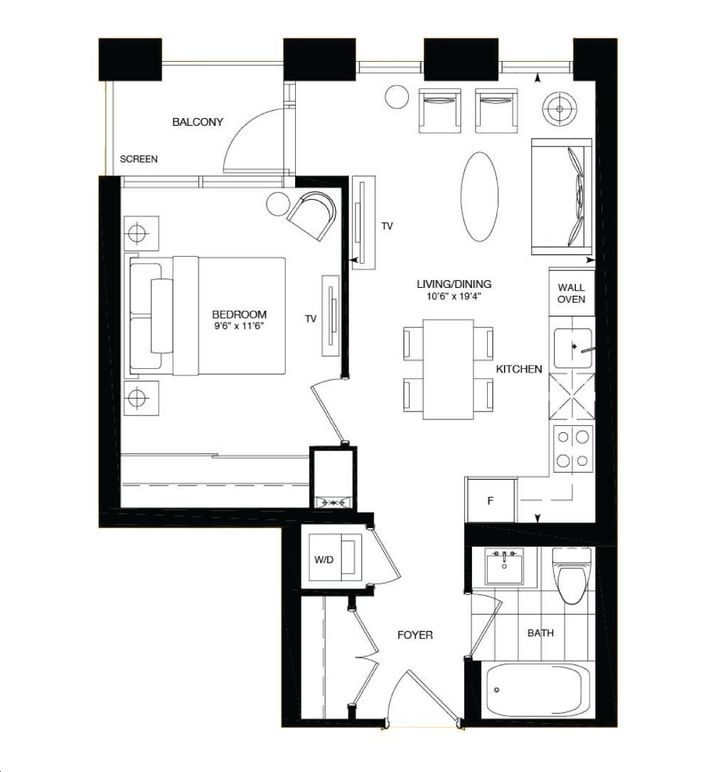 King Blue Condos by GreenlandGroup Loft F Floorplan 1