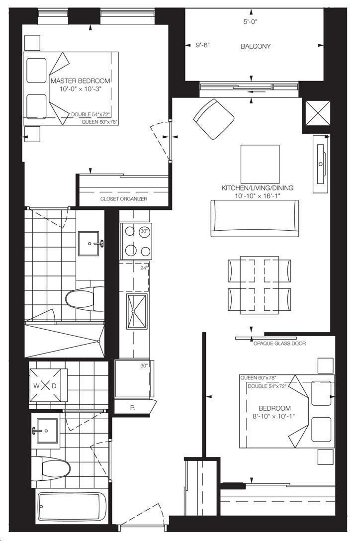 Lago at the Waterfront by Monarch |755 Floorplan 2 bed & 2 bath