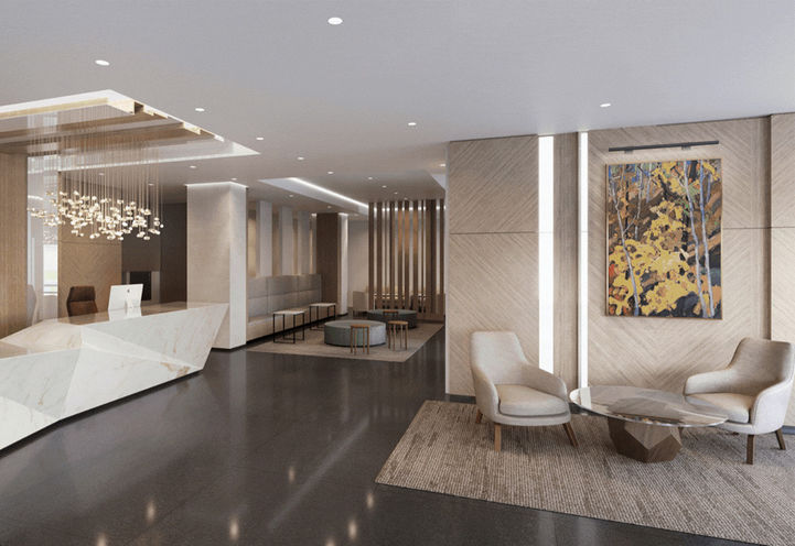 Lake Pointe Condos Lobby with Concierge and Seating