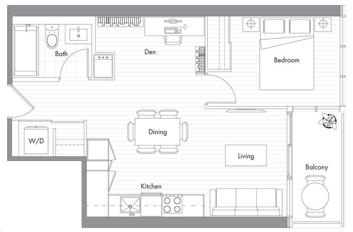 Lakeshore Condos by Concord-Adex |Suite 09 Floorplan 1 bed & 1 bath