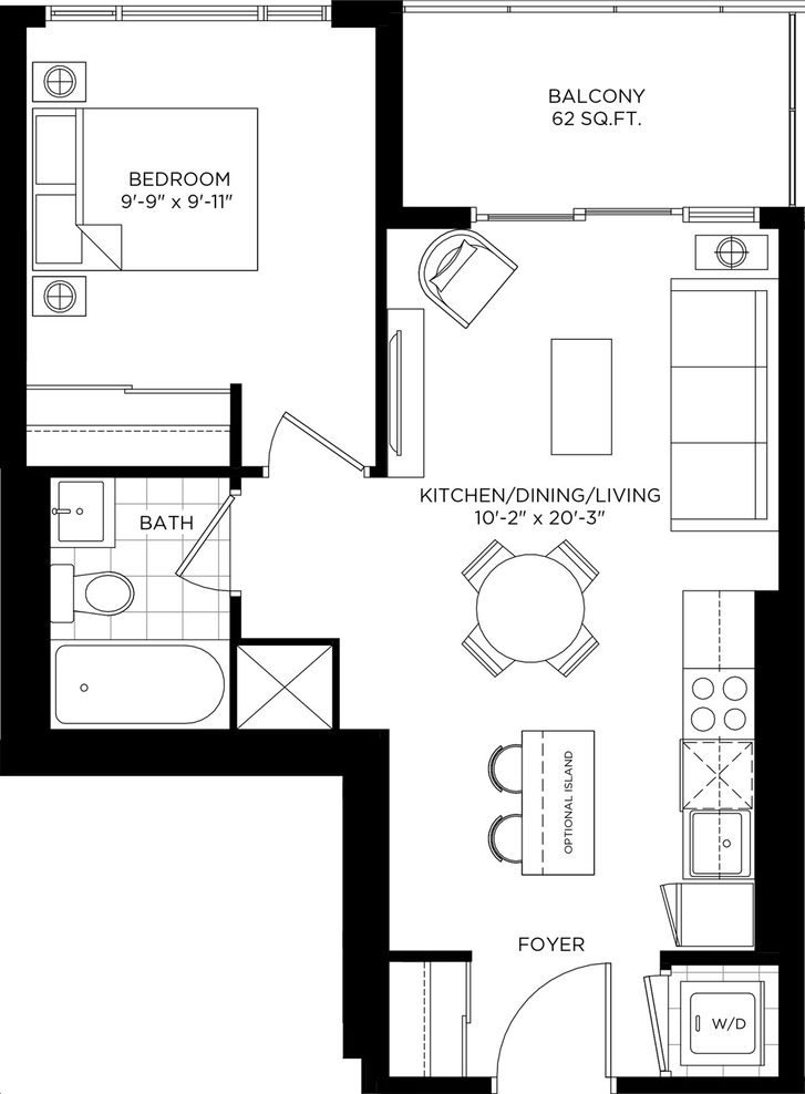 Lakeview DXE Club by VANDYK |1L Floorplan 1 bed & 1 bath