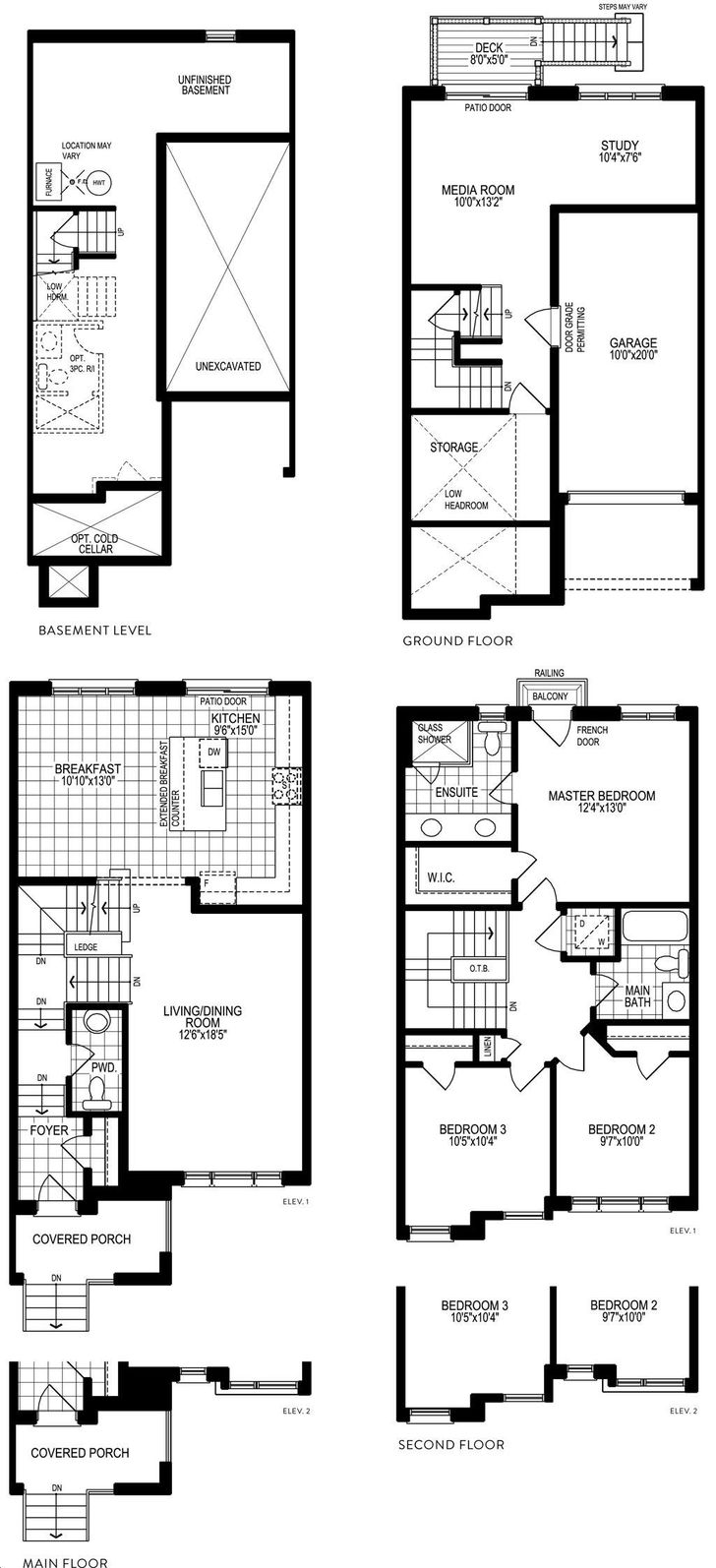 Langstaff House Towns By LiVante Developments The Champlain Floorplan 3 Bed 2 5 Bath