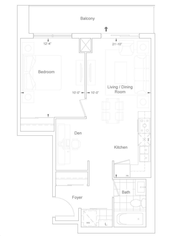 Legacy Park Condos by Liberty |1R+D Floorplan 1 bed & 1 bath