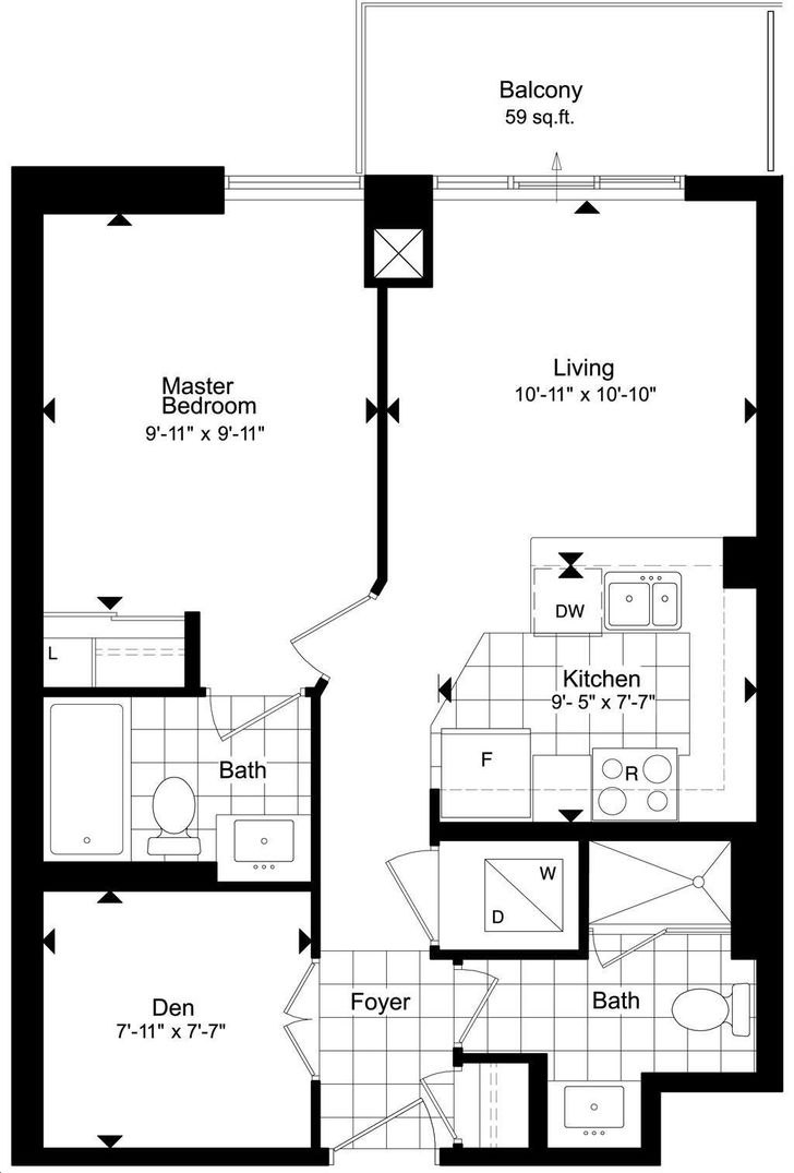 Leslie Boutique Residences by Great Lands Suite 216 Floorplan 1