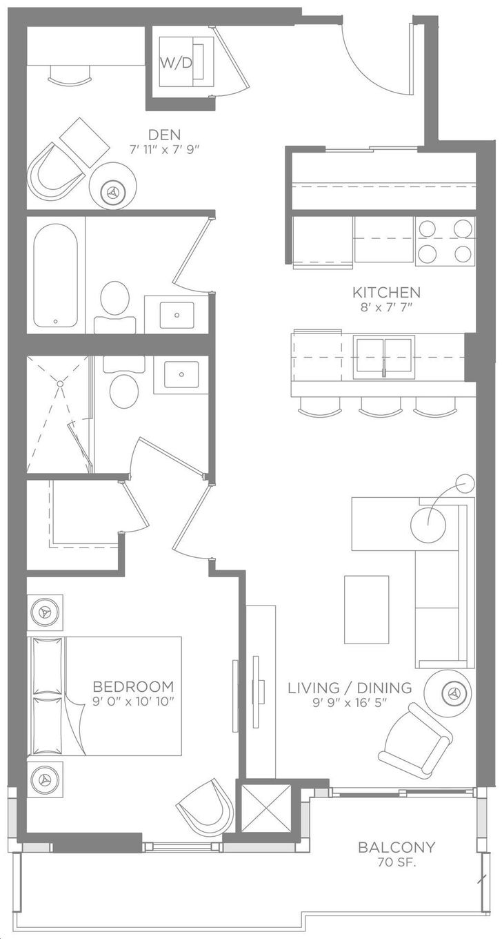 Life Condos by ChestnutHill Los Angeles Floorplan 1 bed
