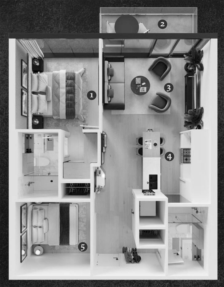 Lincoln Tower Calgary by Truman |Armstrong Floorplan 2 bed & 2 bath