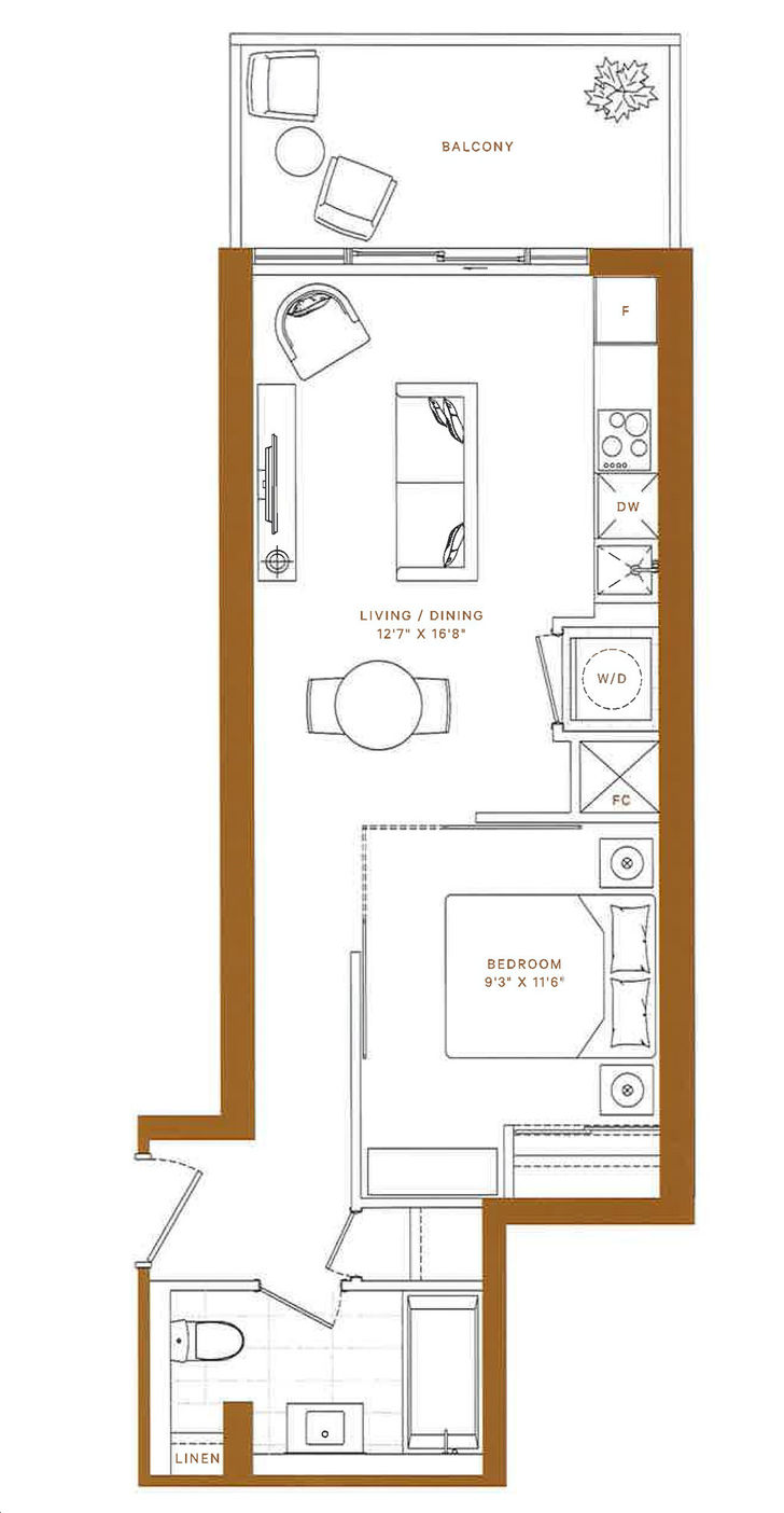 Line 5 Condos South Tower by Reserve P.213 Floorplan 1