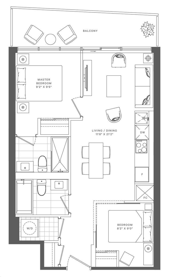 Line 5 Condos by Reserve |LPH-05 Floorplan 2 bed & 2 bath