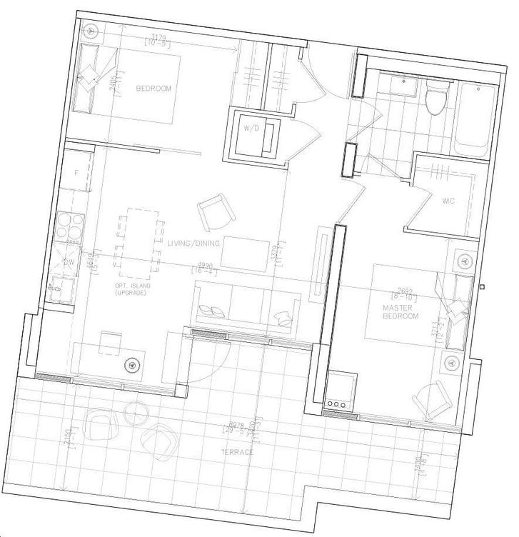 Link 2 Condos and Lofts by ADI Arris Floorplan 2 bed & 1 bath
