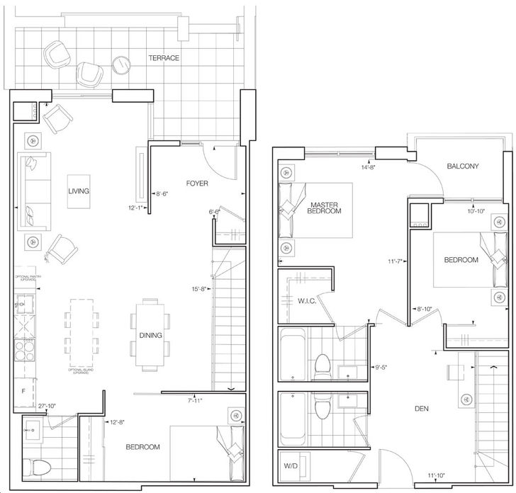 Link 2 Condos and Lofts by ADI Axis Floorplan 3 bed & 3 bath