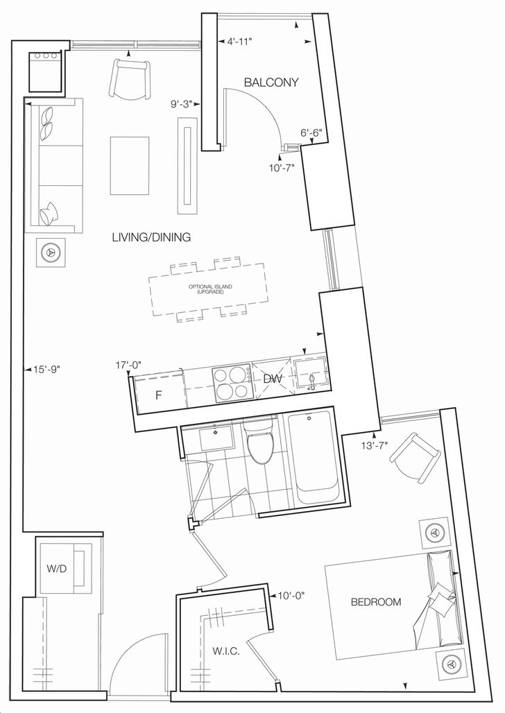 Link 2 Condos and Lofts by ADI Castello Floorplan 1 bed