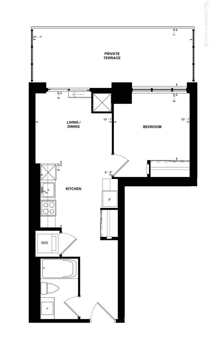 Linx Condos by Tribute |Unit 06-T Floorplan 1 bed & 1 bath