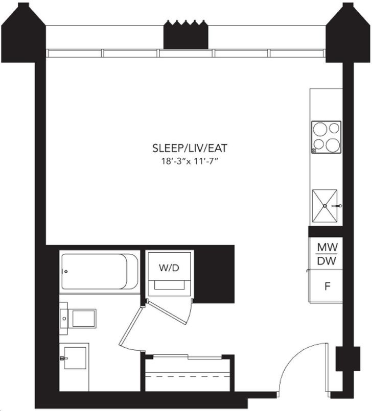 Liv Lofts by FramBuilding Loft QQ Floorplan 0 bed & 1 bath