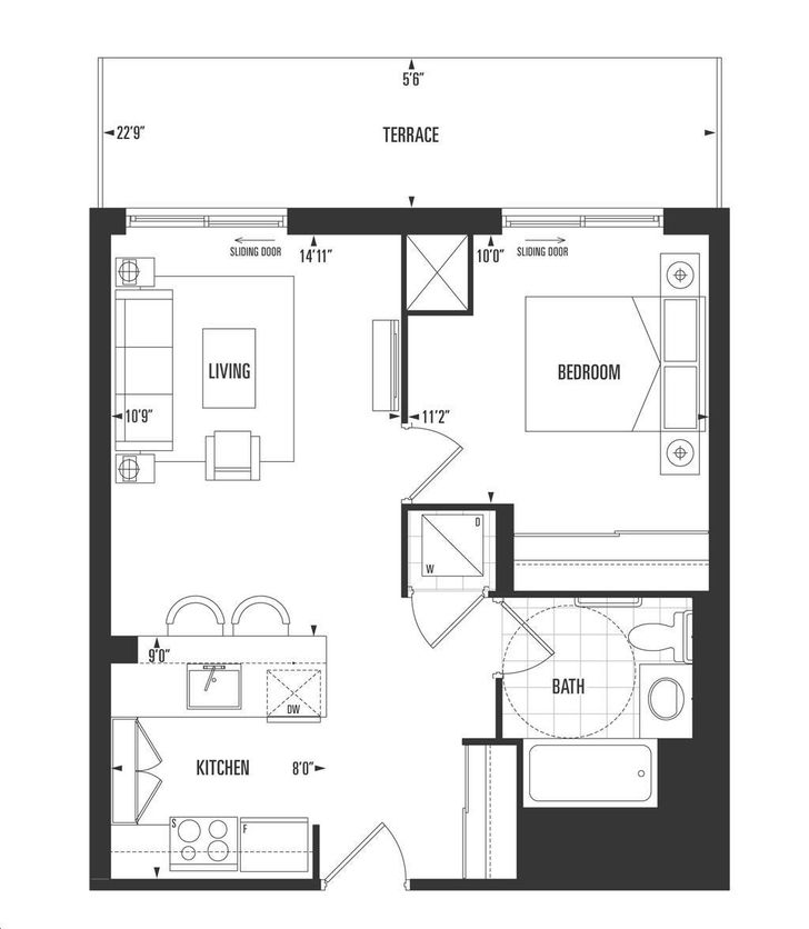 Louie Condos by Edgemont-Homes |A565-T Floorplan 1 bed & 1 bath