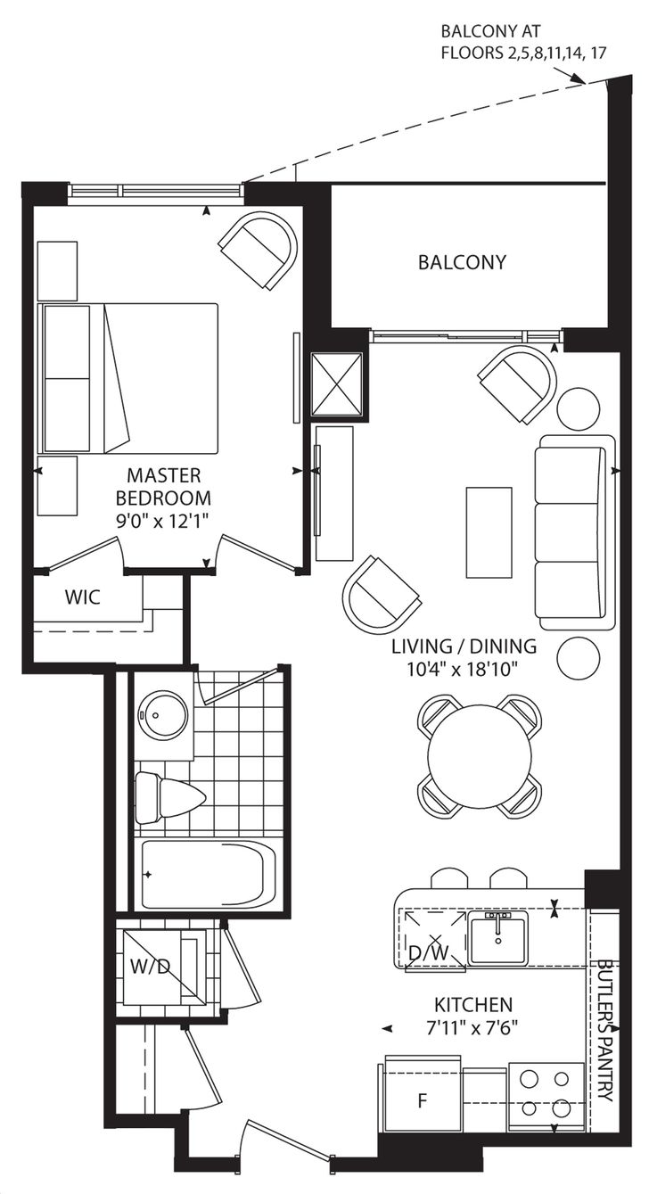 Love Condos by Gemterra |heart Floorplan 1 bed & 1 bath