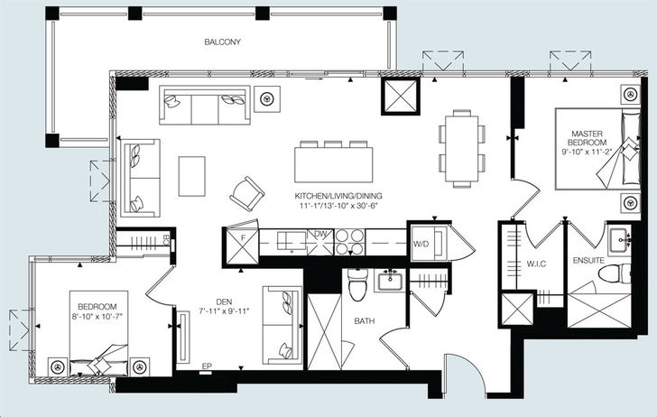 M Condos by Primont |Miles (Corner) Floorplan 2 bed & 2 bath