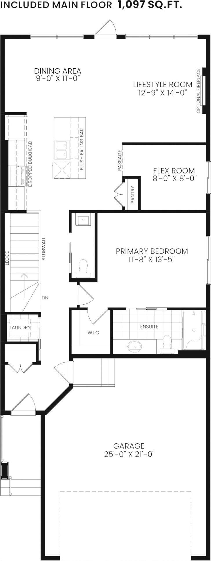 Mahogany Lakeside Living by Hopewell |Ayva Floorplan 1 bed & 1.5 bath