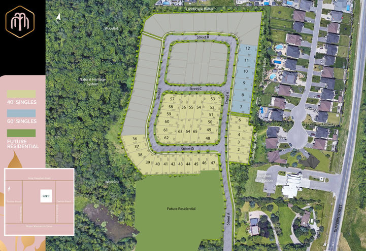 Mapleside Meadows Homes Aerial View of Project Site Plan